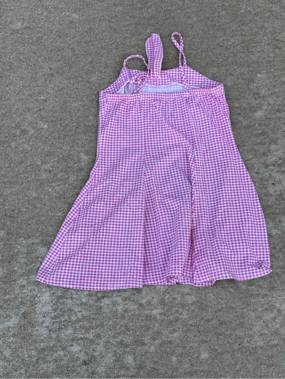 Vintage Pink Gingham Spaghetti Strap Sundress Size 10/12 USA - Picture 3 of 5